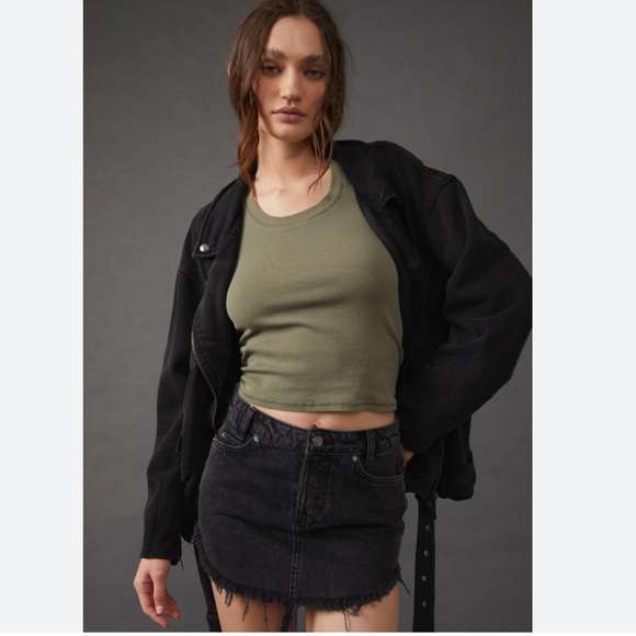 Free People We The Free Sky High Nonstretch Denim Miniskirt - Picture 2 of 9